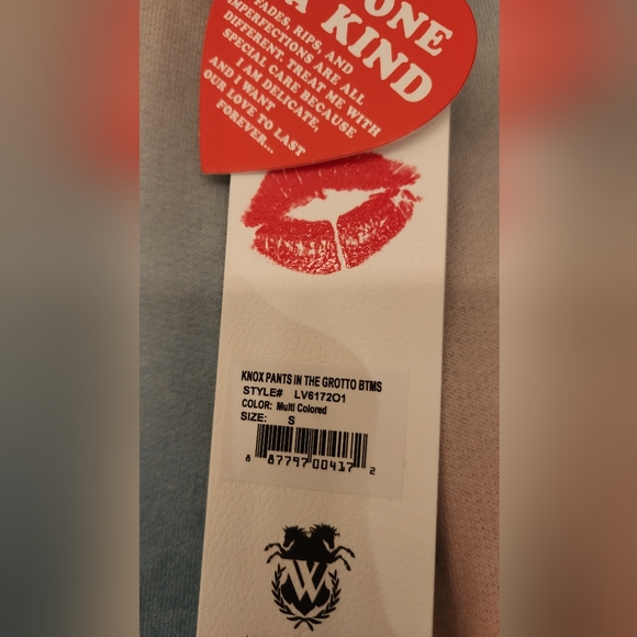 WILDFOX Grotto Knox Pants Blue/peach Size Small - Picture 7 of 9